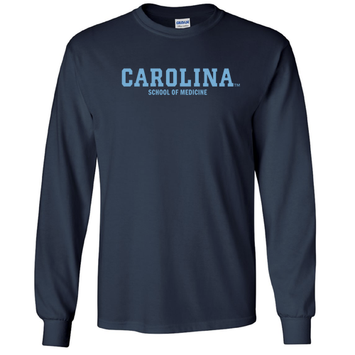 Gildan Ultra Cotton Longsleeve Basic T-Shirt -- Navy -- Carolina Med