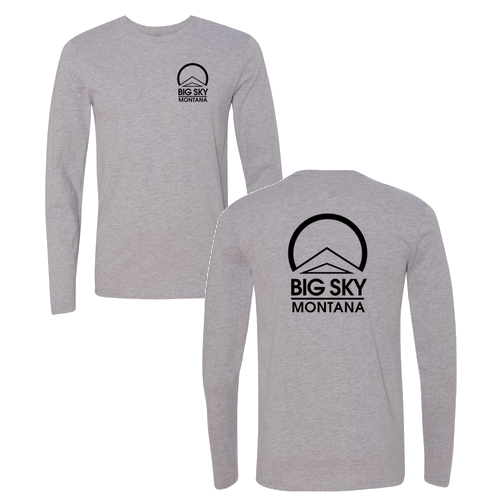 Big Sky Montana Logo 2 Black Ink -- Long Sleeve Heather Grey