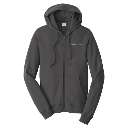 Fleece Full-Zip Hooded Sweatshirt -- Charcoal