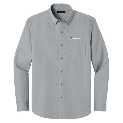 Port Authority Long Sleeve Nailhead Easy Care Shirt -- Gusty Grey