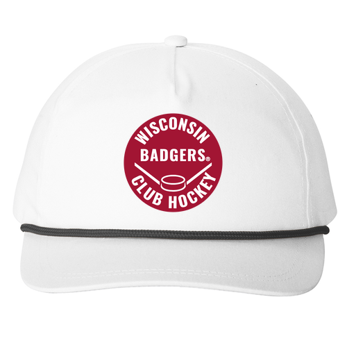 UW Club Hockey Rope Hat -- White / Black