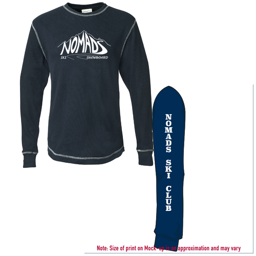 J America Vintage Long Sleeve Thermal T Shirt -- Vintage Navy / Vintage White