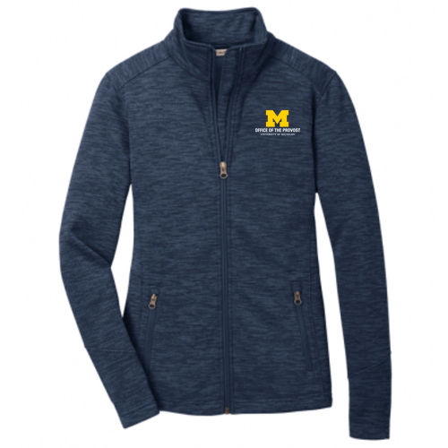 Ladies Digi Stripe Fleece Jacket -- Navy
