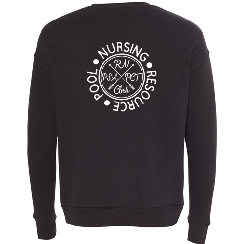 Bella Canvas Soft Drop Shoulder Fleece Crewneck -- Black