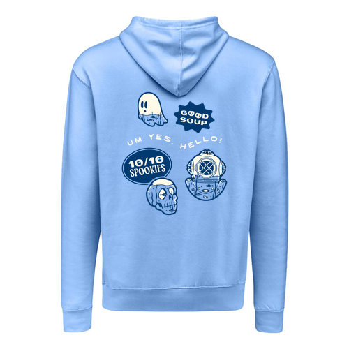J America Unisex BTB Fleece Hooded Sweatshirt -- Carolina Blue