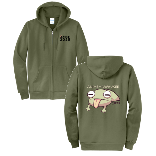 Port and Company Classic Full Zip Hooded Sweatshirt -- Olive Drab Green