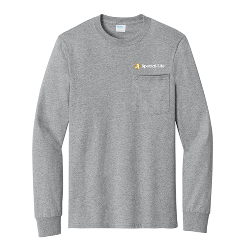 Port & Company Tall Long Sleeve Essential Pocket Tee -- Athletic Heather