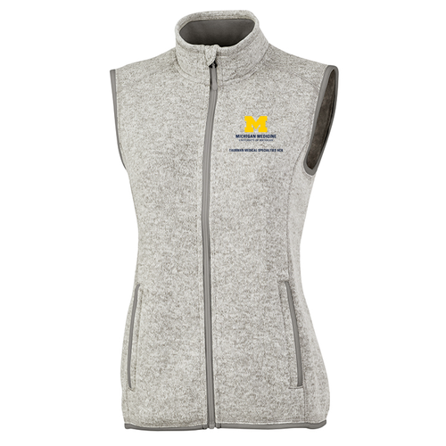 Ladies Charles River Pacific Heathered Vest -- Light Grey Heather