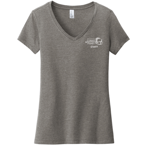 KLF Staff District Women's Very Important Tee  V-Neck -- Grey Frost
