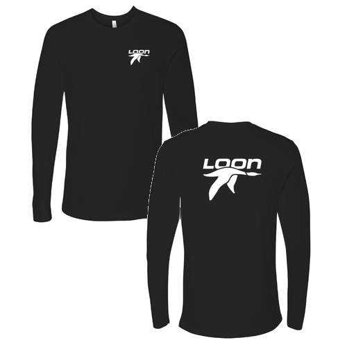 Loon Logo 2 White Ink -- Long Sleeve Black