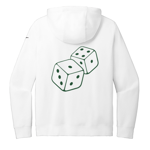 Nike Ladies Club Fleece Sleeve Swoosh Pullover Hoodie -- White