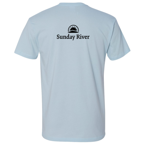 Sunday River Logo 2 Black Ink -- Short Sleeve Light Blue