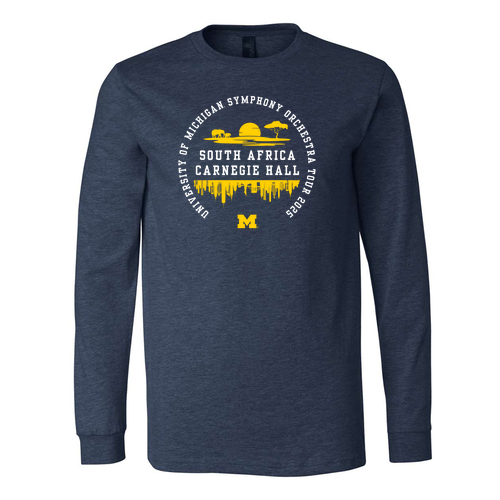 Mens/Unisex Bella Canvas Heather Cvc Long Sleeve Tee- Heathers -- Heather Navy