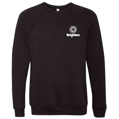 Brighton Logo 2 White Ink -- Crewneck Sweatshirt Black