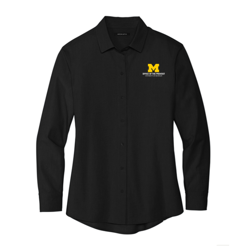 Mercer+Mettle Women's Long Sleeve Twill Overshirt -- Deep Black
