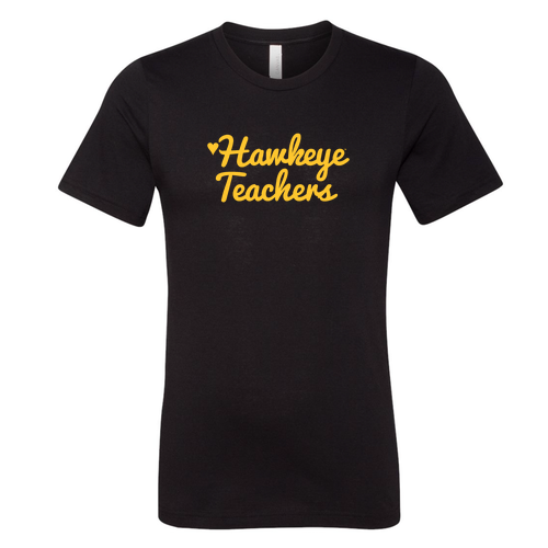Hawkeye Teachers Bella Canvas Unisex Heather CVC T-Shirt -- Solid Black Blend