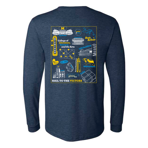 Bella Canvas Soft Fitted CVC Long Sleeve Tee -- Heather Midnight Navy