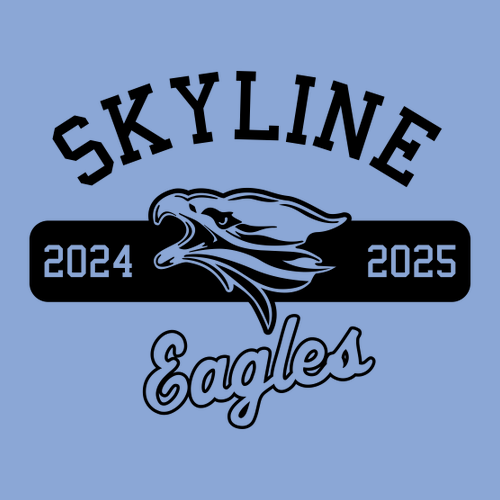 Gildan Heavy Blend Hooded Sweatshirt -- Carolina Blue, Sky Logo