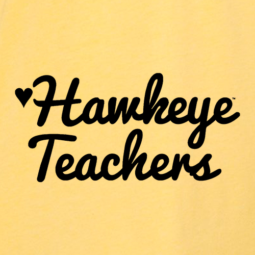 Hawkeye Teachers Comfort Colors Ringspun Long Sleeve Tee -- Mustard