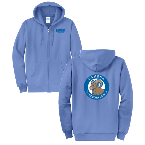 Port and Company Classic Full Zip Hooded Sweatshirt -- Carolina Blue