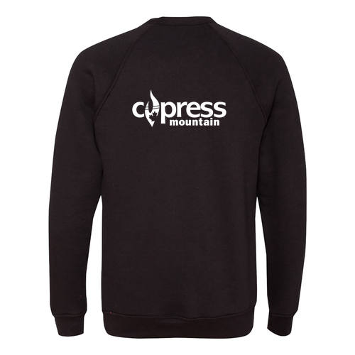 Cypress Mountain Logo 2 White Ink -- Crewneck Sweatshirt Black