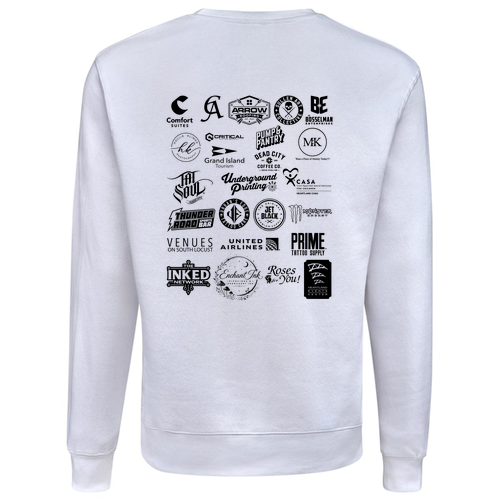 Blackwork Adult Crewneck Sweater -- White