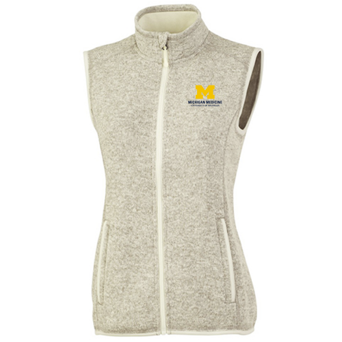 Ladies Charles River Pacific Heathered Vest -- Oatmeal Heather