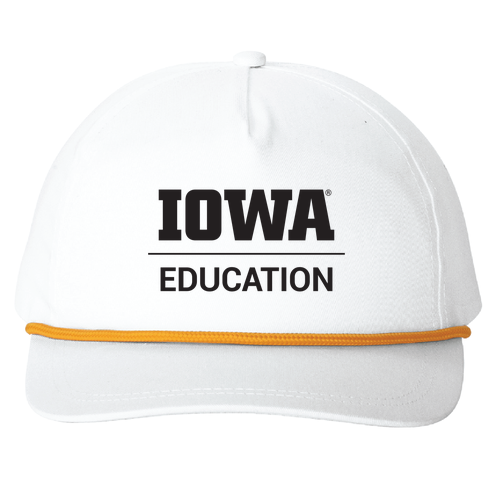 Port Authority Snapback Five-Panel Rope Hat -- White / Athletic Gold