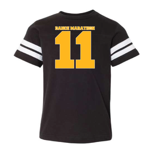 LAT Youth Football Fine Jersey Tee -- Black/ White