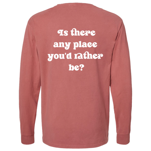 ComfortWash by Hanes Garment Dyed Long Sleeve T-Shirt Nantucket Red