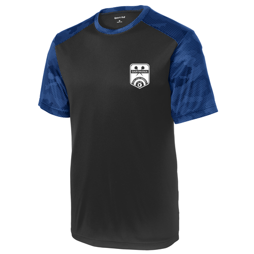 Sport-Tek Camohex Colorblock Tee -- Black / True Royal