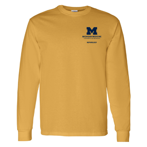Mens/Unisex Gildan Heavy Cotton Long Sleeve Basic T-Shirt -- Gold