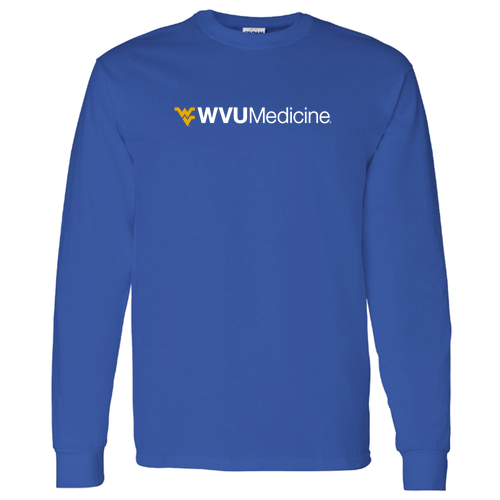 Screen Printed Gildan Heavy Cotton Long Sleeve Basic T-Shirt -- Royal