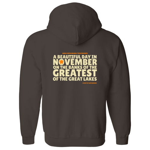 Gildan Full Zip Hooded Sweatshirt -- Dark Chocolate