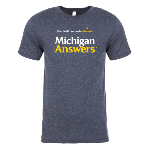 Unisex Michigan Answers Super Soft T-Shirt -- Navy