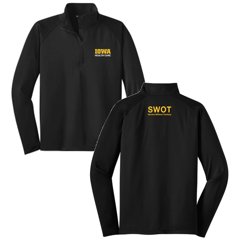 Sport Tek Sport Wick Stretch Half Zip Pullover -- Black