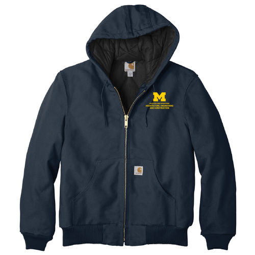 Mens/Unisex Carhartt Quilted-Flannel-Lined Duck Active Jacket -- Dark Navy, $116