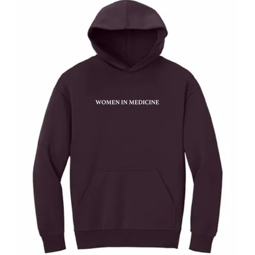 Embroidered Women In Medicine District V.I.T. Heavyweight Fleece Hoodie -- Bordeaux