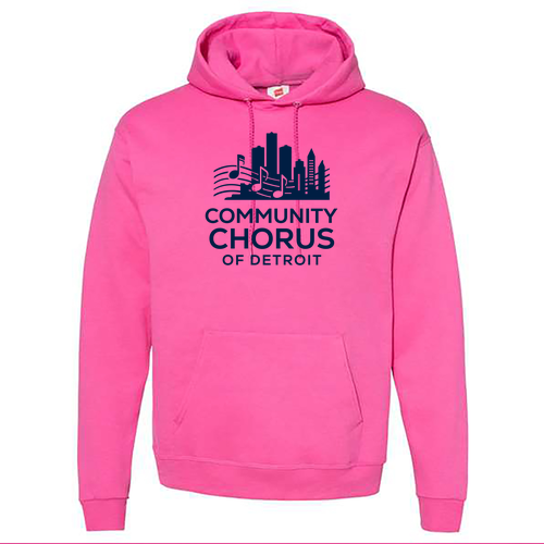 Comfort Blend Fleece Pullover Hood Adult -- Wow Pink
