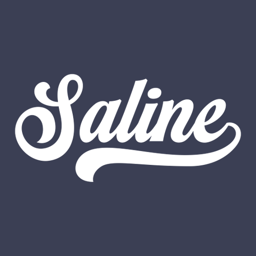 Mens/Unisex Saline Script Bella Canvas Short Sleeve Fitted T-Shirt -- Navy Triblend