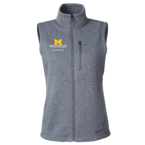Ladies Marmot Dropline Sweater Fleece Vest -- Steel Onyx, $94