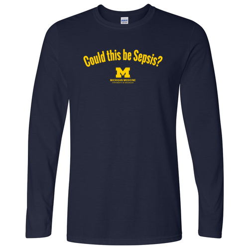 Gildan Softstyle Fitted Longsleeve T Shirt -- Navy, Could This Be Sepsis?