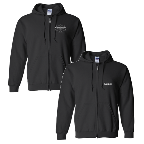 Gildan Full Zip Hooded Sweatshirt -- Black