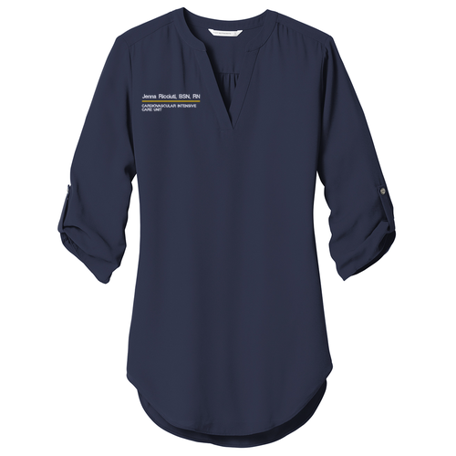Port Authority Ladies 3/4-Sleeve Tunic Blouse -- True Navy