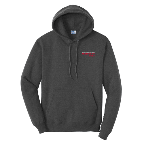 Port and Company Core Fleece Pullover Hooded Sweatshirt -- Dark Heather Grey