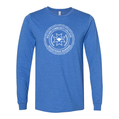 "Earned" Bella+Canvas Unisex Heather Cvc Long Sleeve Tee- Heathers -- Heather True Royal