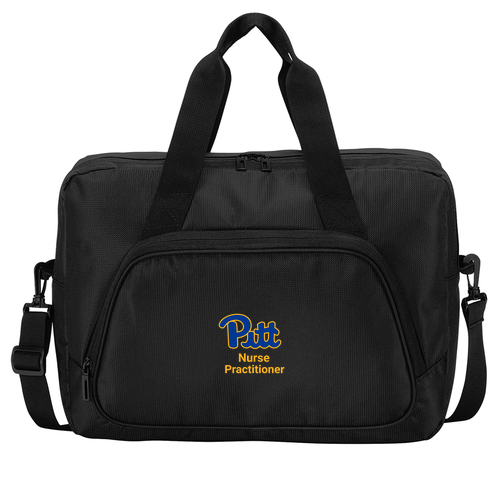 Embroidered Soft-Sided City Briefcase -- Black