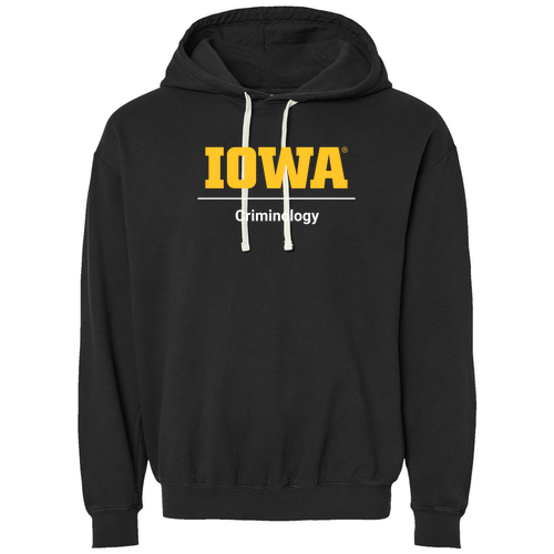 Criminology Comfort Colors Lightweight Adult Ringspun Hooded Sweatshirt -- Black