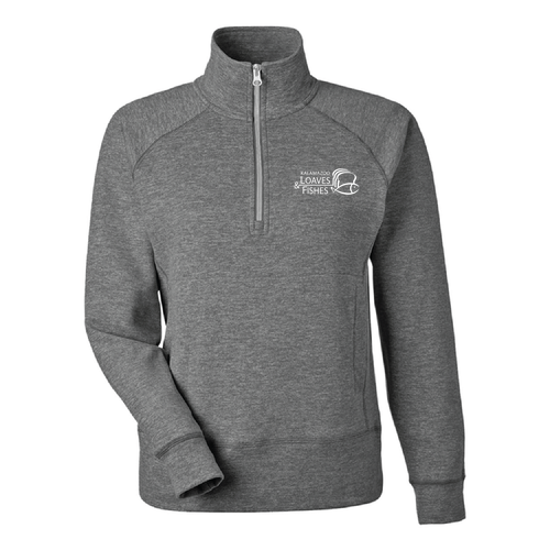 J America Women's Electric Fleece Quarter-Zip Sweatshirt -- Electric Onyx
