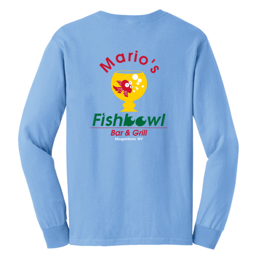 Cotton Long Sleeve Basic T-Shirt -- Carolina Blue
